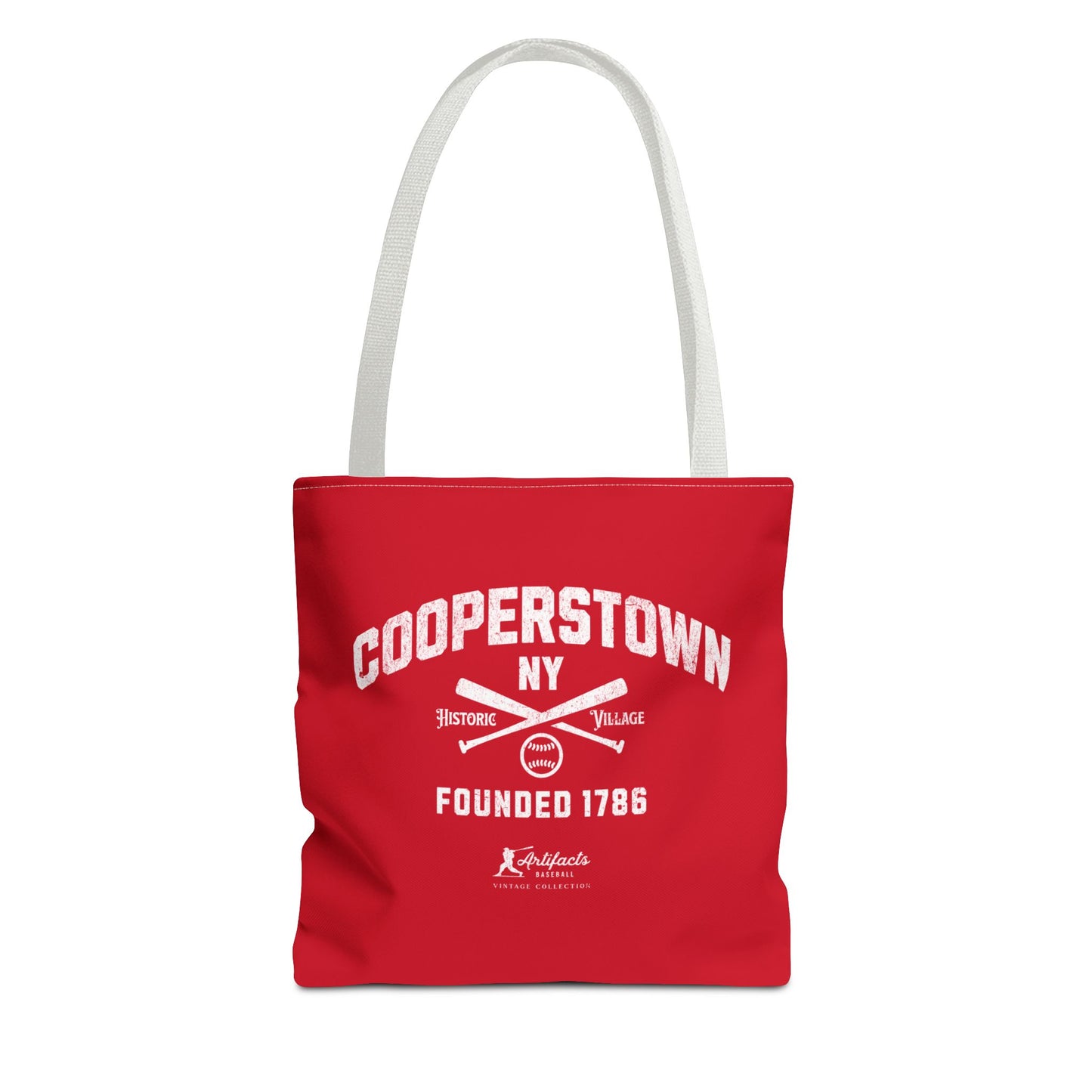 Cooperstown, NY Tote Bag_Red w White Print