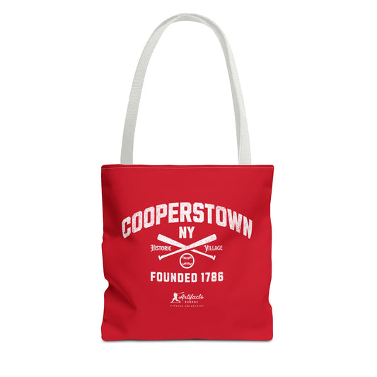 Cooperstown, NY Tote Bag_Red w White Print