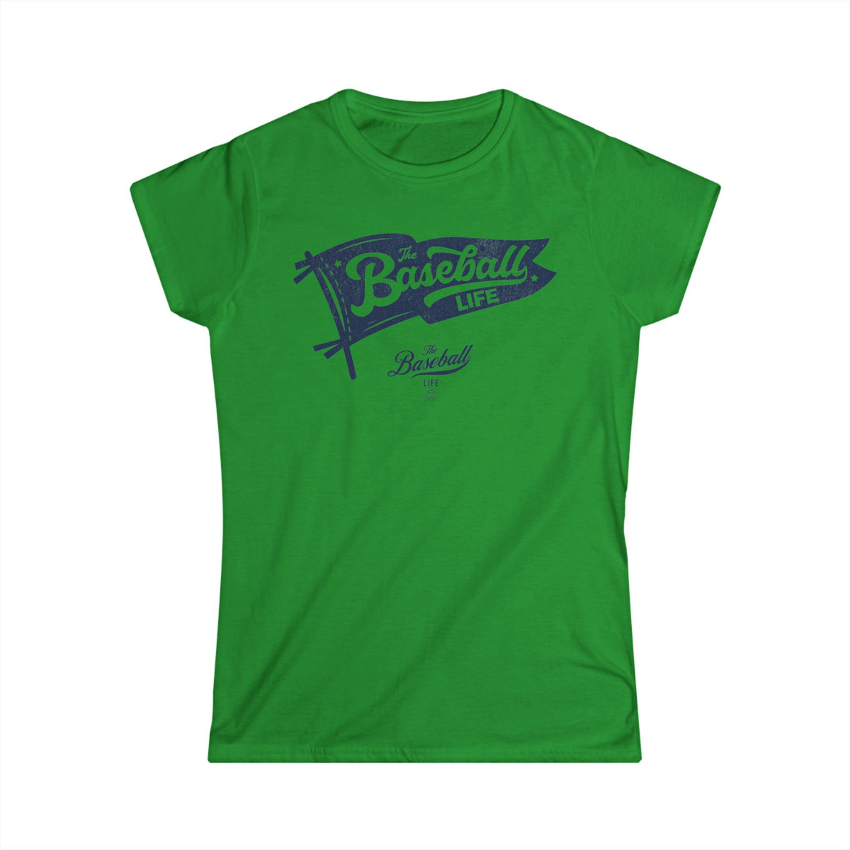 Vintage Baseball Pennant Women's T-Shirt - Navy Print