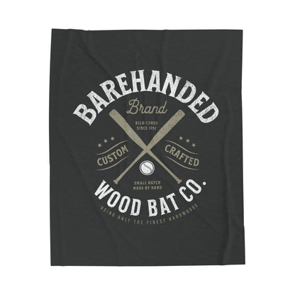 Velveteen Plush Blanket_Barehanded Wood Bat Co._Dark Charcoal Gray