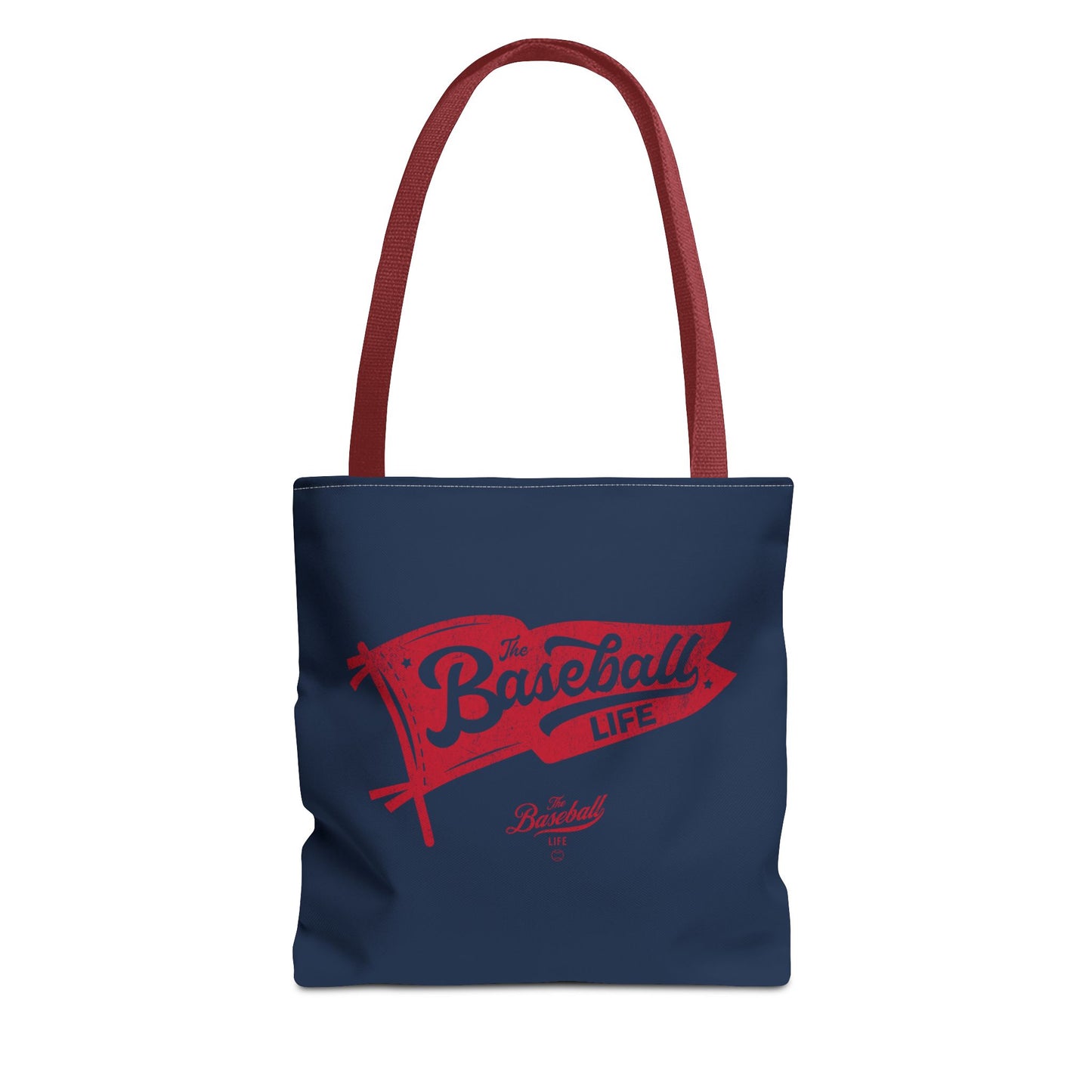 Vintage Pennant Tote Bag_Red Print on Navy