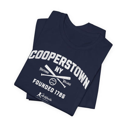 Cooperstown NY White Print_Artifacts Baseball Collection T-Shirt