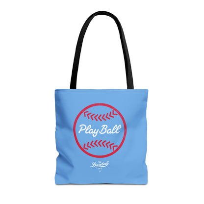 Baseball Icon Play Ball Tote Bag_Carolina Blue