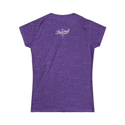 The Baseball Life Classic Script Tee_Women's_White Print