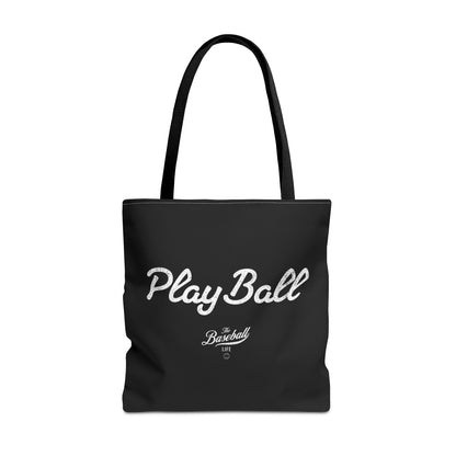 Play Ball Tote Bag_Black with White Print