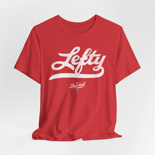 Lefty Baseball T-Shirt - White Print