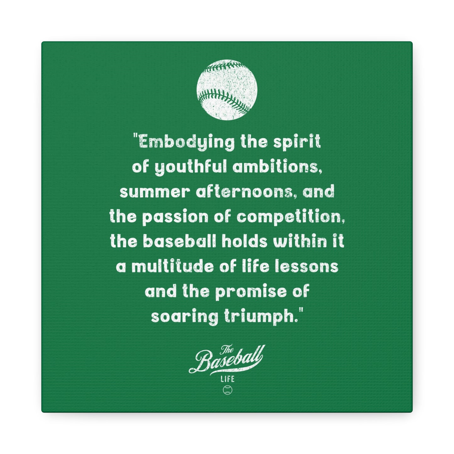 The Baseball Life "Verse" Wall Art Canvas_Green