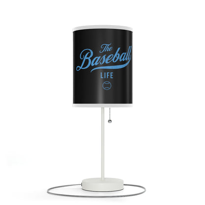 Table Lamp_Black w Carolina Blue Print