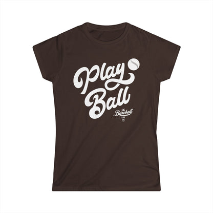 Play Ball Script Women's Baseball T-Shirt