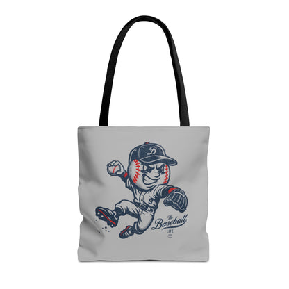 Mr. Baseball Mascot Leaping Throw Tote