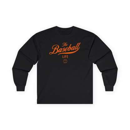 The Baseball Life Long Sleeve T-Shirt_Orange Print