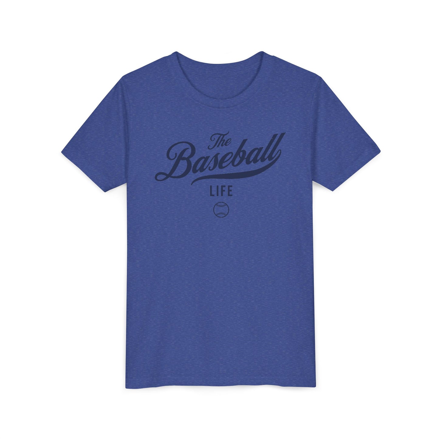 Youth The Baseball Life Classic Script T-Shirt_Navy Print