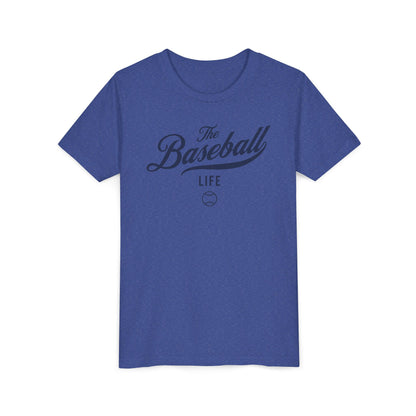 Youth The Baseball Life Classic Script T-Shirt_Navy Print