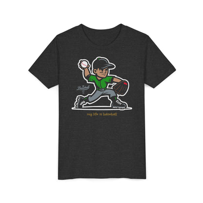 Youth Baseball T-Shirt_My Life is Baseball (Green)