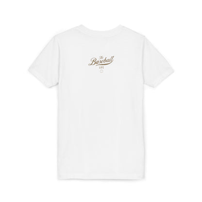 Youth The Baseball Life Classic Script T-Shirt_Old Gold Print