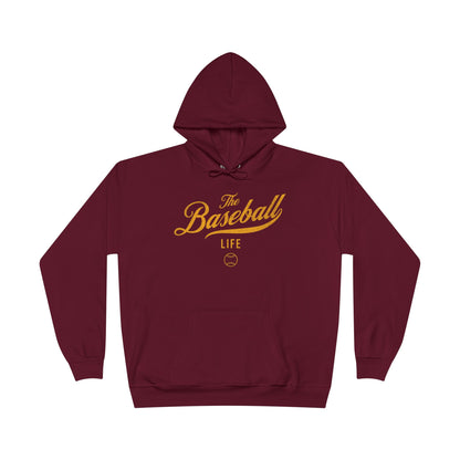 The Baseball Life Hoodie w/Grommets_Yellow Gold Print