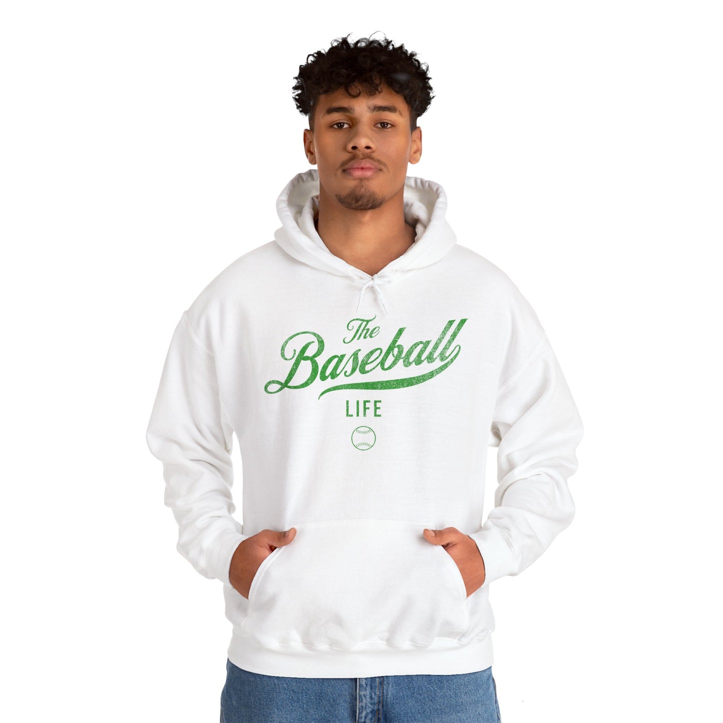 The Baseball Life Hoodie_Green Print