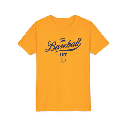 Youth The Baseball Life Classic Script T-Shirt_Navy Print