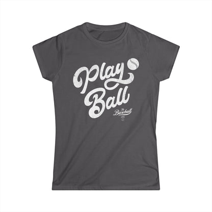 Women's Play Ball Script Baseball T-Shirt