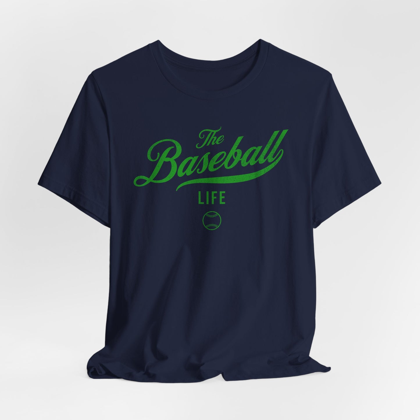 The Baseball Life Classic Script T-Shirt_Green Print