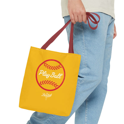 Baseball Icon Play Ball Tote Bag_Yellow Gold