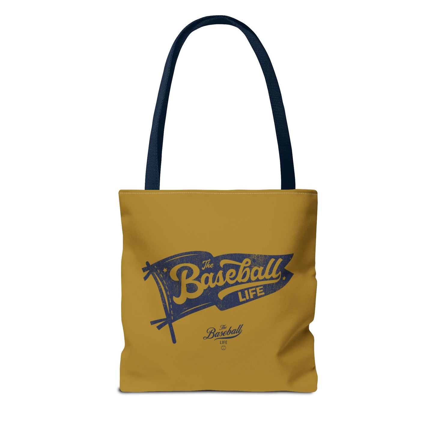 Vintage Pennant Tote Bag_Navy Print on Old Gold