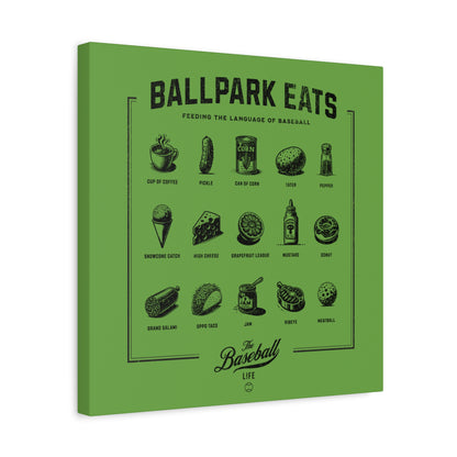 Ballpark Eats_Feeding the Language of Baseball Wall Art Canvas_Grass Green