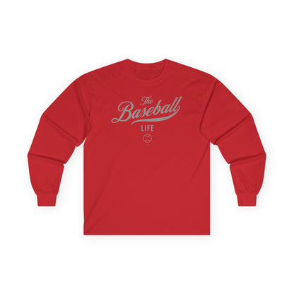 The Baseball Life Long Sleeve T-Shirt_Silver Gray Print