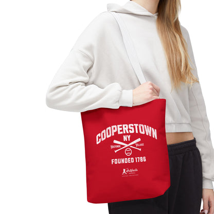 Cooperstown, NY Tote Bag_Red w White Print