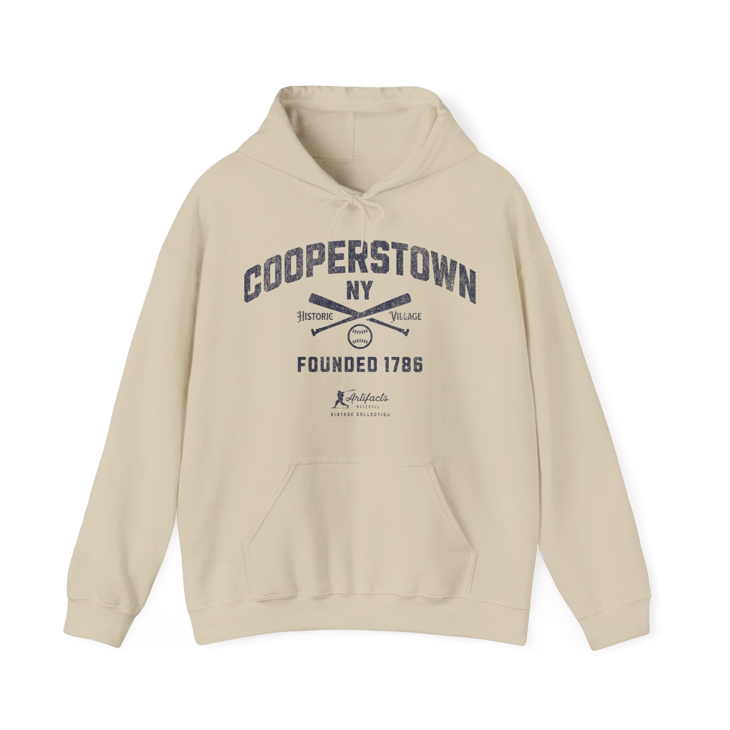 Cooperstown, NY Hoodie - Navy Print
