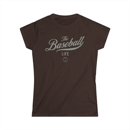The Baseball Life Classic Script Tee_Women's_Silver Gray Print