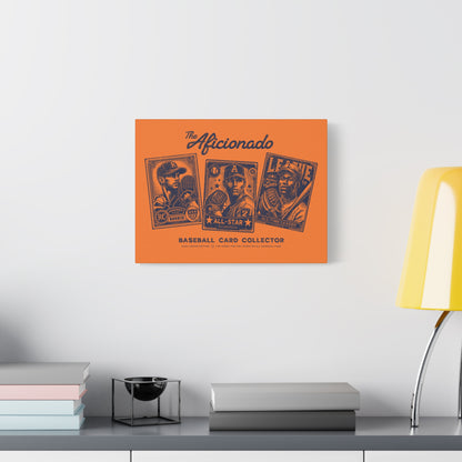 The Aficionado Baseball Card Collector Wall Art Canvas_Orange