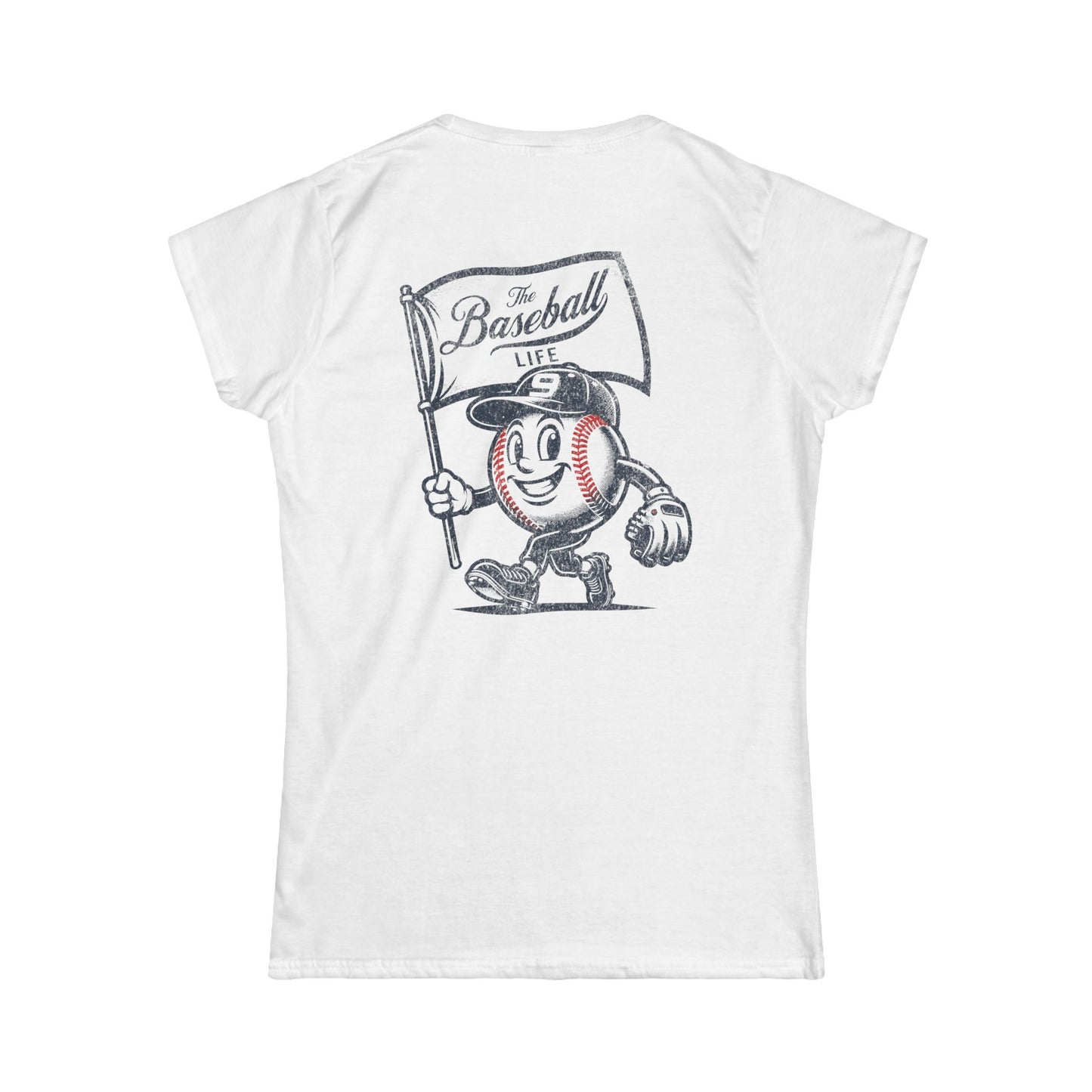 Women's Mr. Baseball Mascot Flying Flag T-Shirt