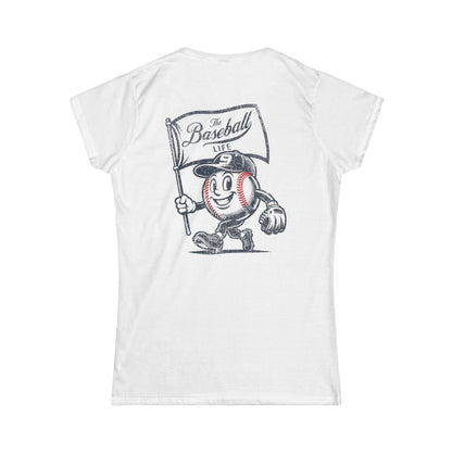 Women's Mr. Baseball Mascot Flying Flag T-Shirt