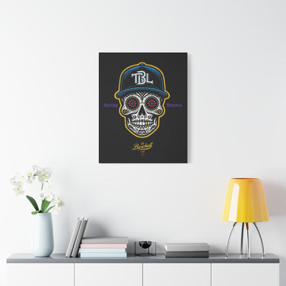 Beisbol Sugar Skull Series_Player 1 Wall Art Canvas_Black