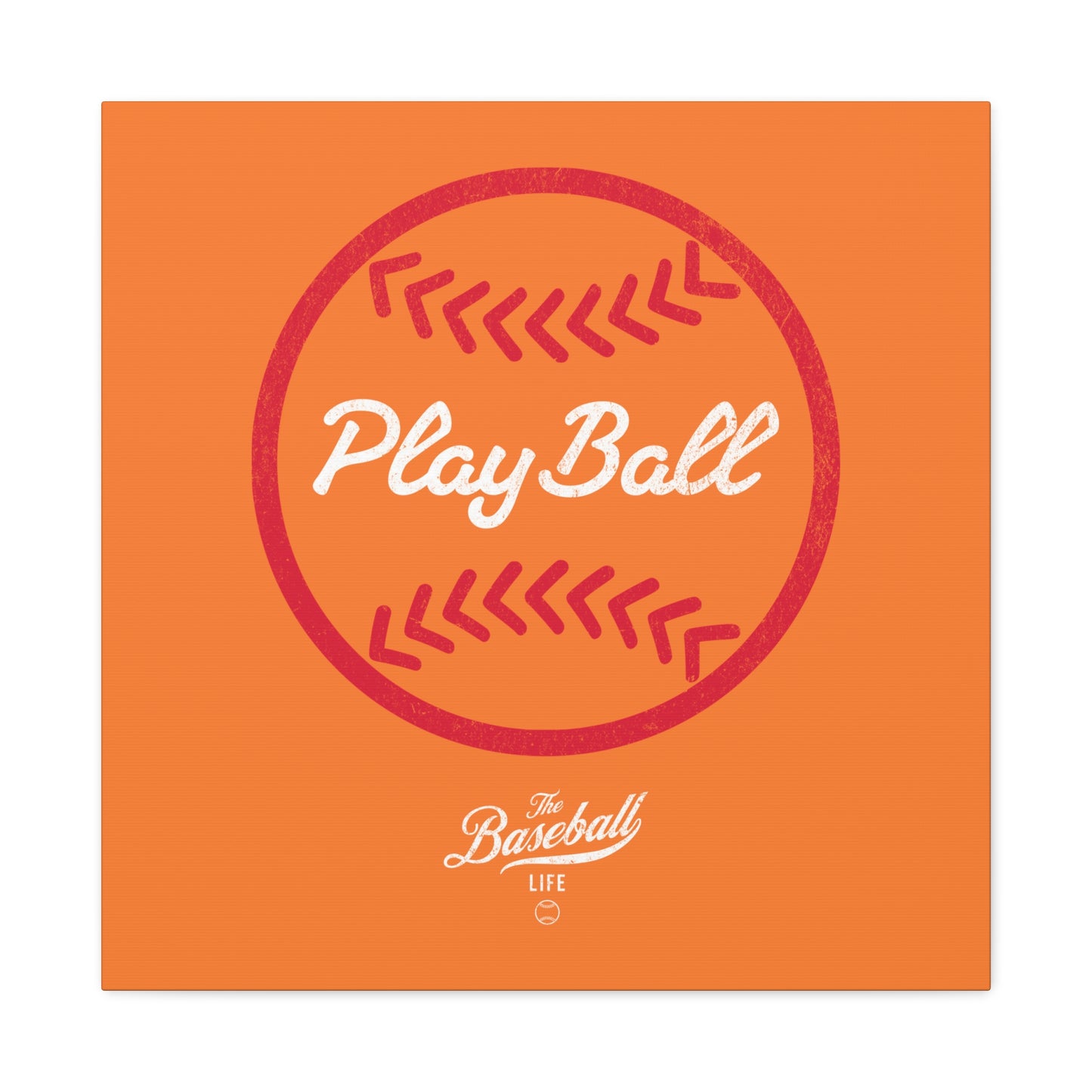 Play Ball Graphic Baseball Wall Art Canvas_Orange