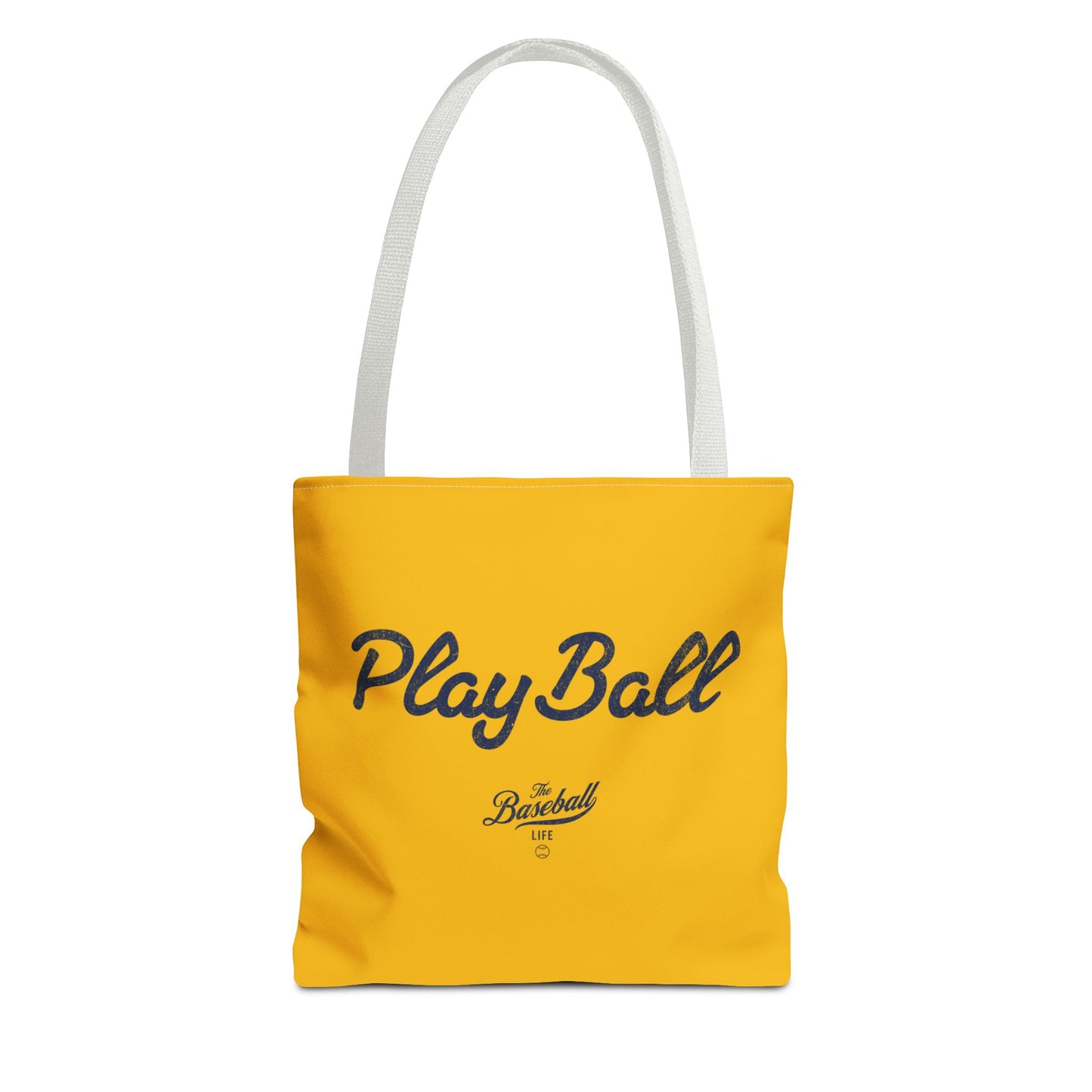 Play Ball Tote Bag_Yellow Gold with Navy Print