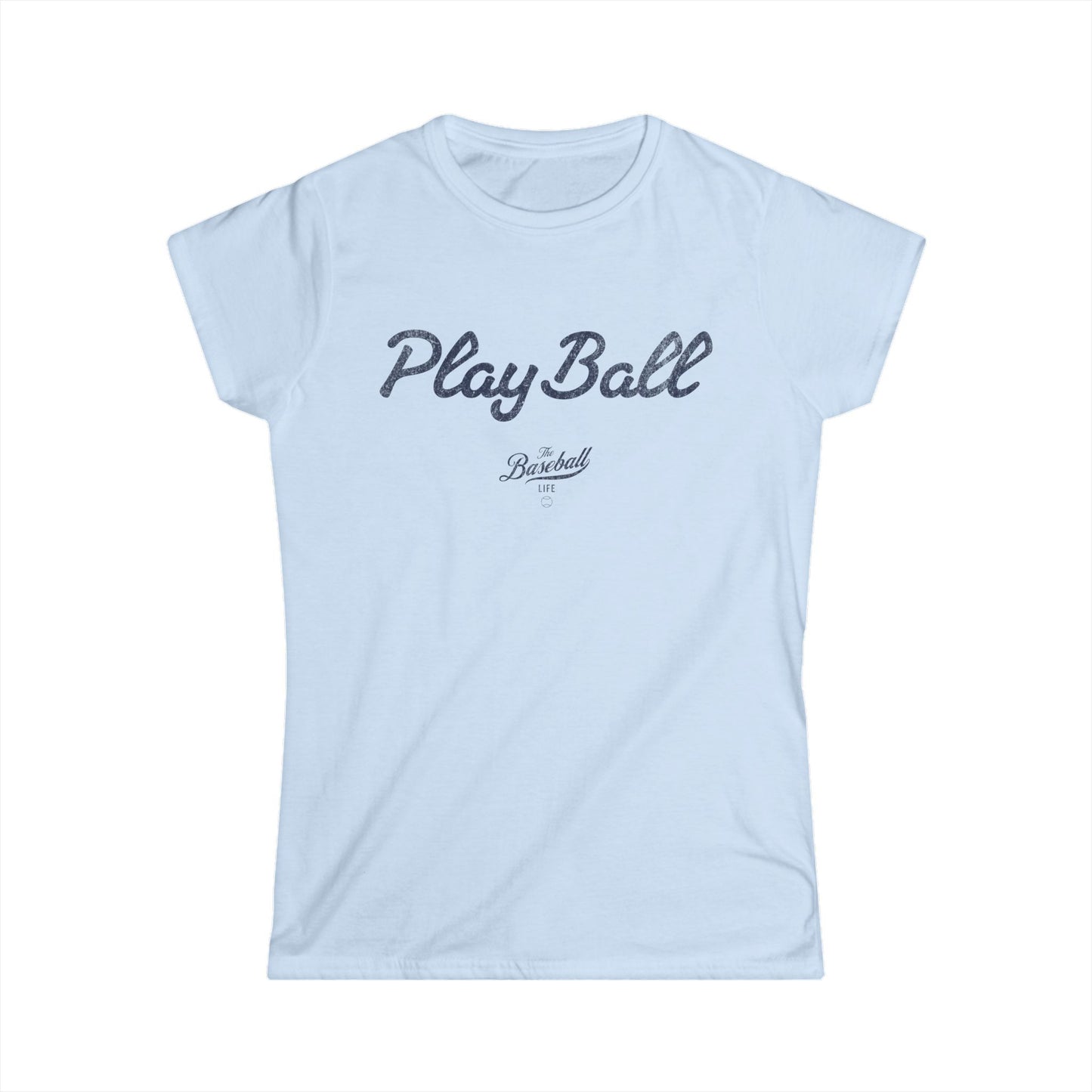 Women's Play Ball Baseball T-Shirt - Navy Print