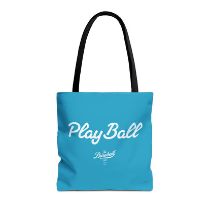 Play Ball Tote Bag_Turquoise with White Print