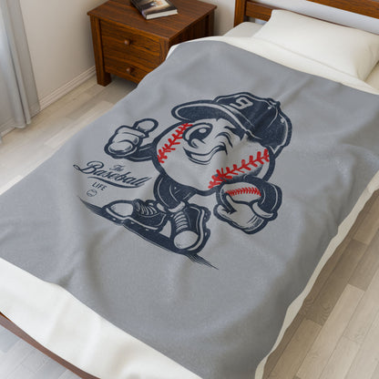 Velveteen Plush Blanket_The Original Mr. Baseball Mascot