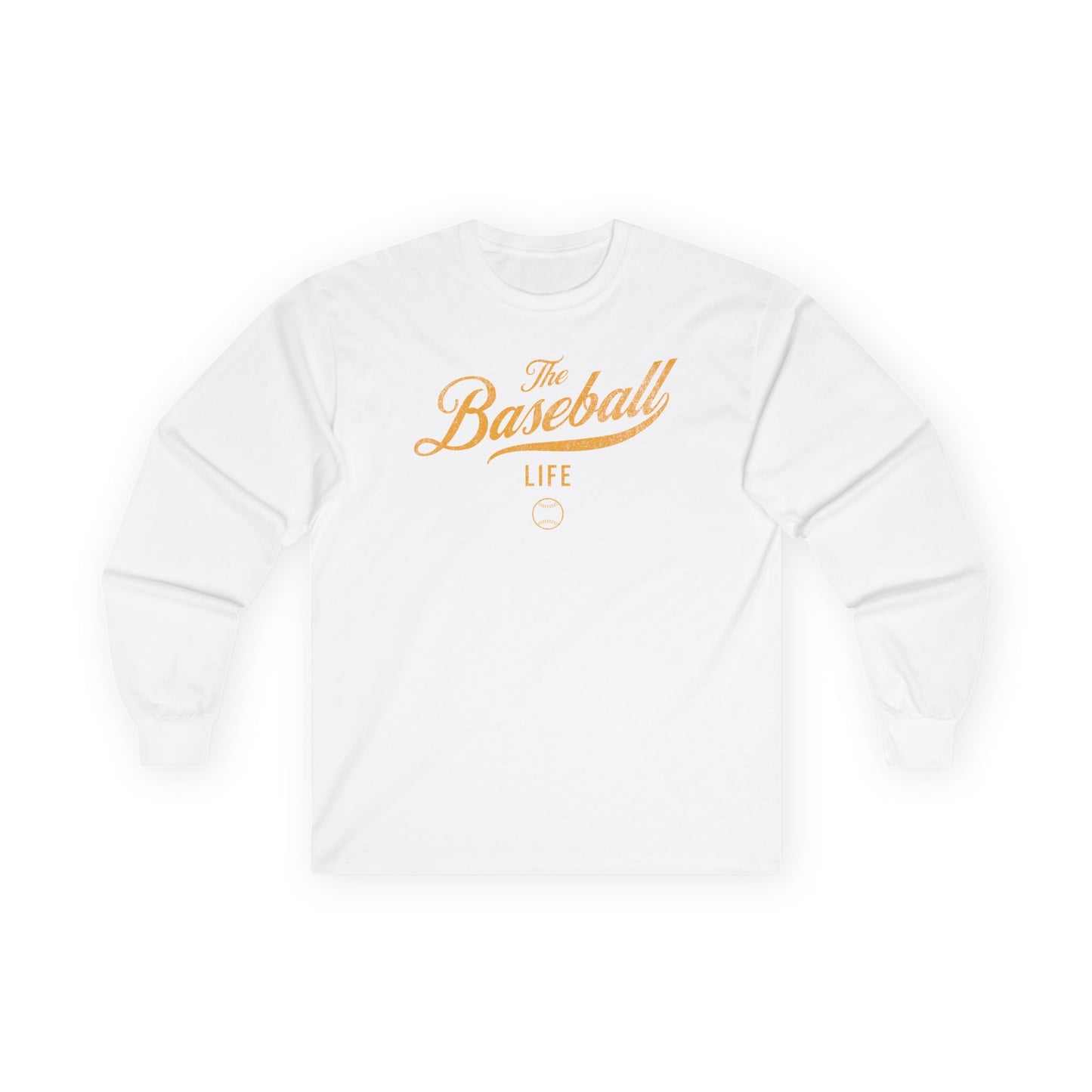 The Baseball Life Long Sleeve T-Shirt_Yellow Gold Print