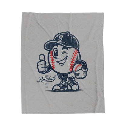 Velveteen Plush Blanket_The Original Mr. Baseball Mascot