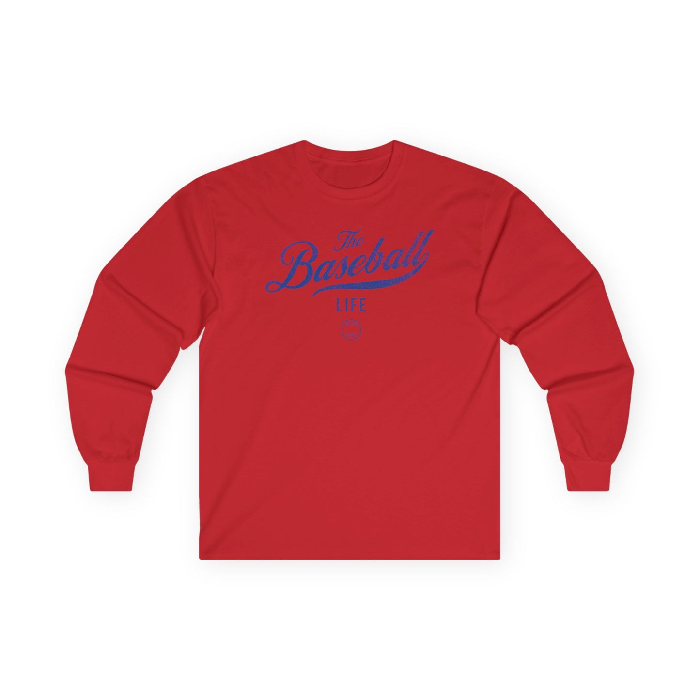 The Baseball Life Long Sleeve T-Shirt_Royal Blue Print