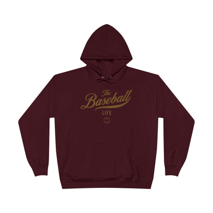 The Baseball Life Hoodie w/Grommets_Old Gold Print