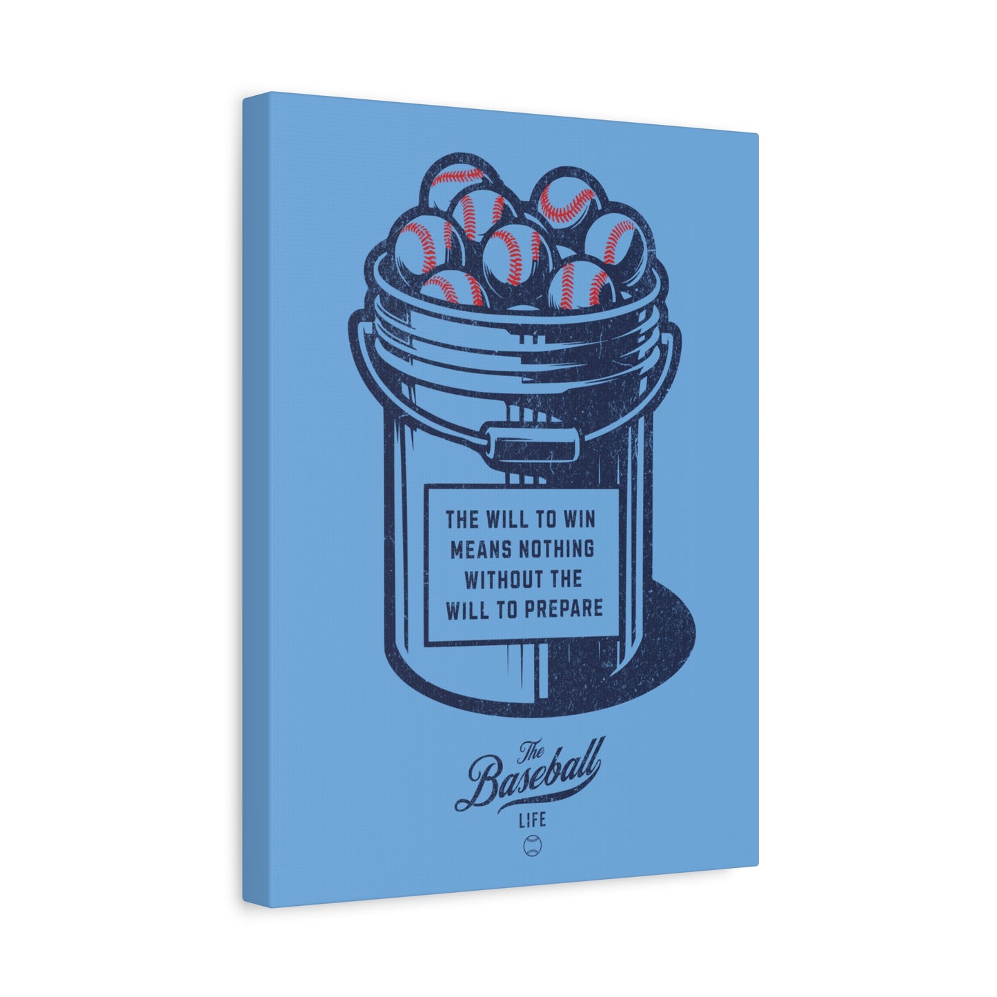 Bucket of Balls (The Will To Prepare) Wall Art Canvas_Carolina Blue Vertical