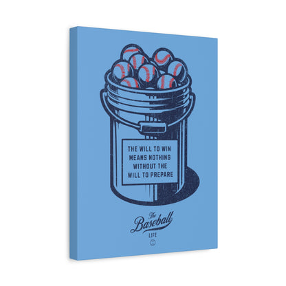 Bucket of Balls (The Will To Prepare) Wall Art Canvas_Carolina Blue Vertical
