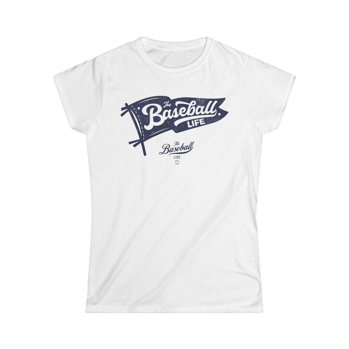 Vintage Baseball Pennant Women's T-Shirt - Navy Print