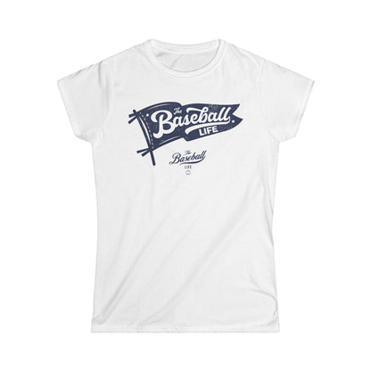 Vintage Baseball Pennant Women's T-Shirt - Navy Print