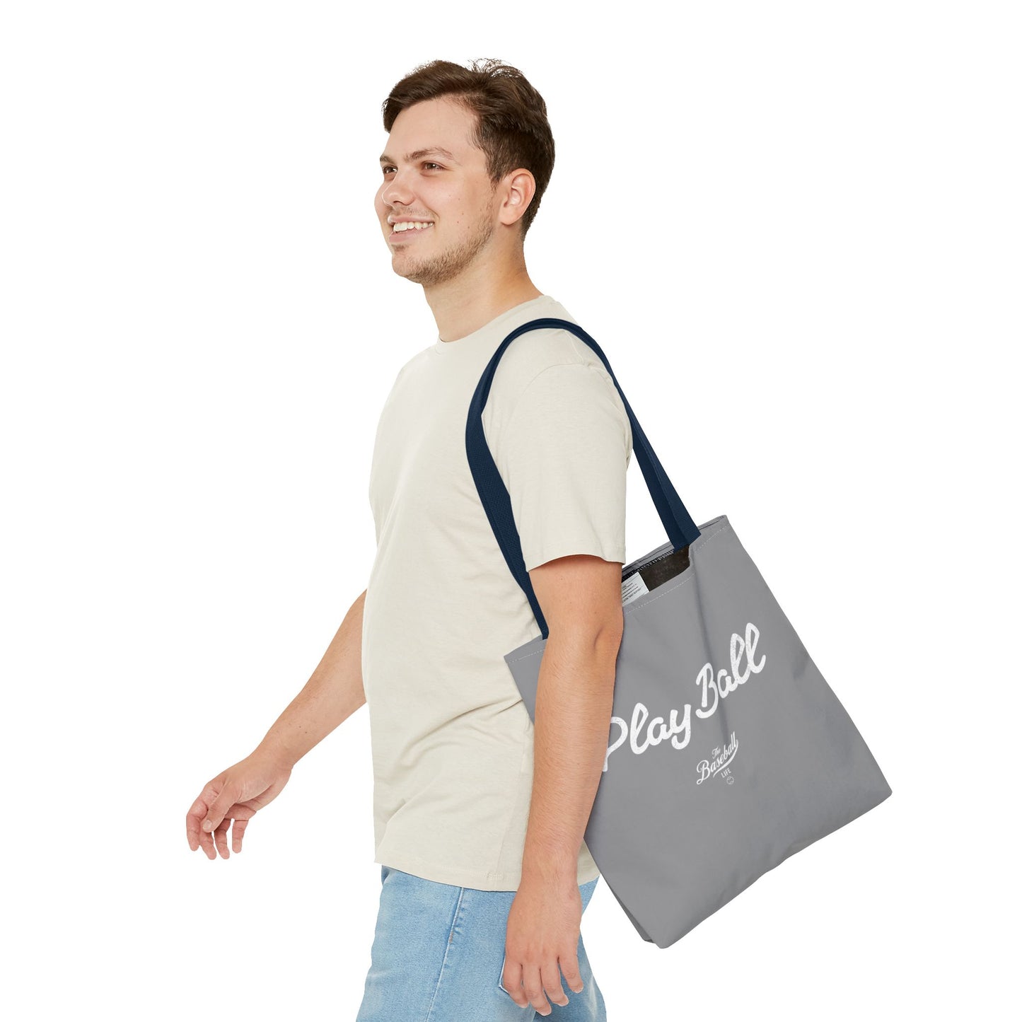 Play Ball Tote Bag_Gray with White Print