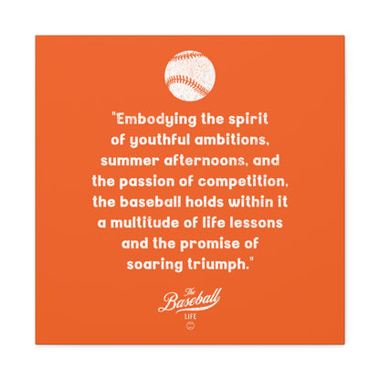 The Baseball Life "Verse" Wall Art Canvas_Orange